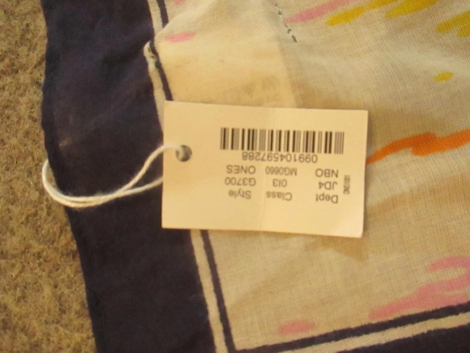 Bufanda J.Crew para mujer talla única azul marino borde velero estampado náutico cuadrado 63700 Foto 3 de 4