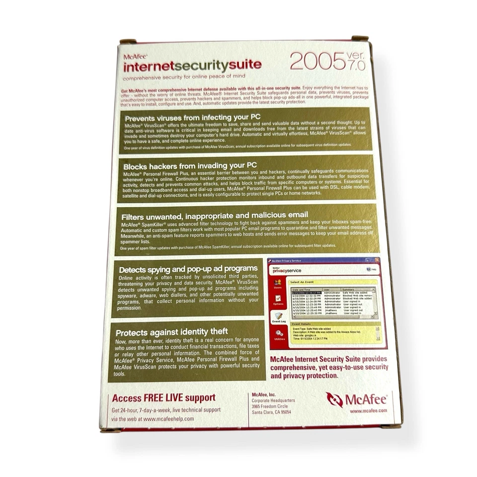 McAfee Internet Security Suite 2005 Version 7.0 - Vintage Software PC Win 98/XP - Image 3 of 4
