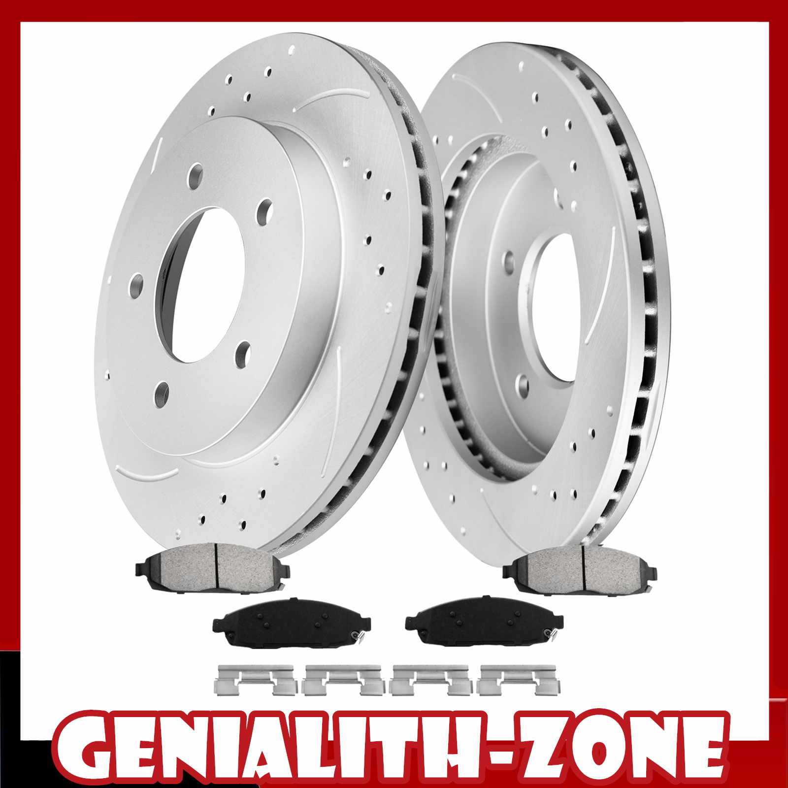 Front Brake Rotors Ceramic Pads for 2005 - 2010 Jeep Grand Cherokee Commander