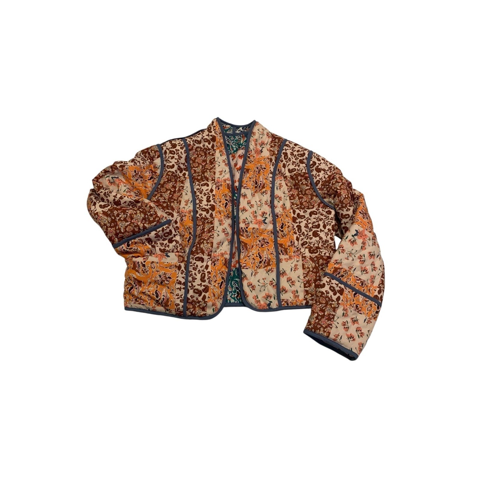 Reversible Kantha Quilted Jacket Patchwork Boho C… - image 6