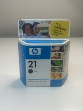 HP 21 Black Ink Printer Cartridge Brand New Sealed Exp 2008 Genuine
