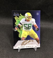 2021 Wild Card Penei Sewell ON CARD AUTO /25 GREEN FLAME COLOR MATCH SSP MRHR-17