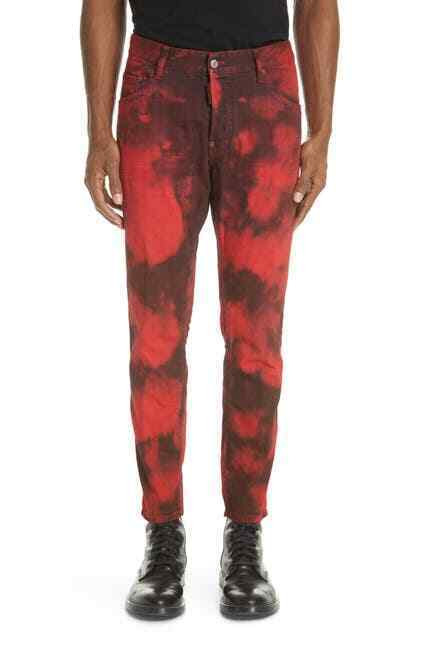 Джинсы DSQUARED2 Maculato Tie-Dye Skater Red EU 46 размер 30W 22990₽
