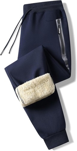 Mens Sweatpants Sherpa Fleece Lined Pants Winter Thermal Warm Thick Athletic ...