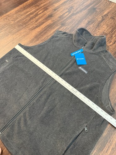 Columbia Fleece Full Zip Vest Mens Sz 3X Gray Sleeveless Zip Pocket Sportswear - Picture 4 of 7