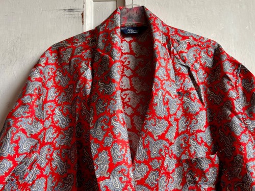 ✩New! Stunning *BONSOIR* Red Paisley 100% Silk Dressing Gown Robe L ✩ - Picture 4 of 11
