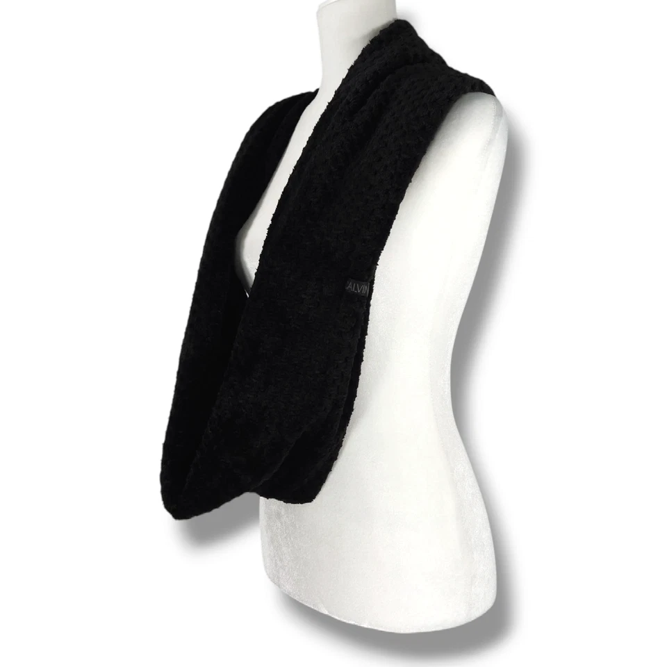 EUC Calvin Klein искусственного меха Infinity петля шеи подогреватель надежном Snood шарф черный - Изображение 4 из 4