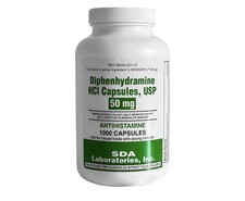 DIPHENHYDRAMINE 50MG 1000ct capsules, SDA LABS, Allergy Relief