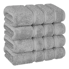 American Soft Linen Hand Towels, Hand Towel Set of 4, 100% Turkish Cotton Hand