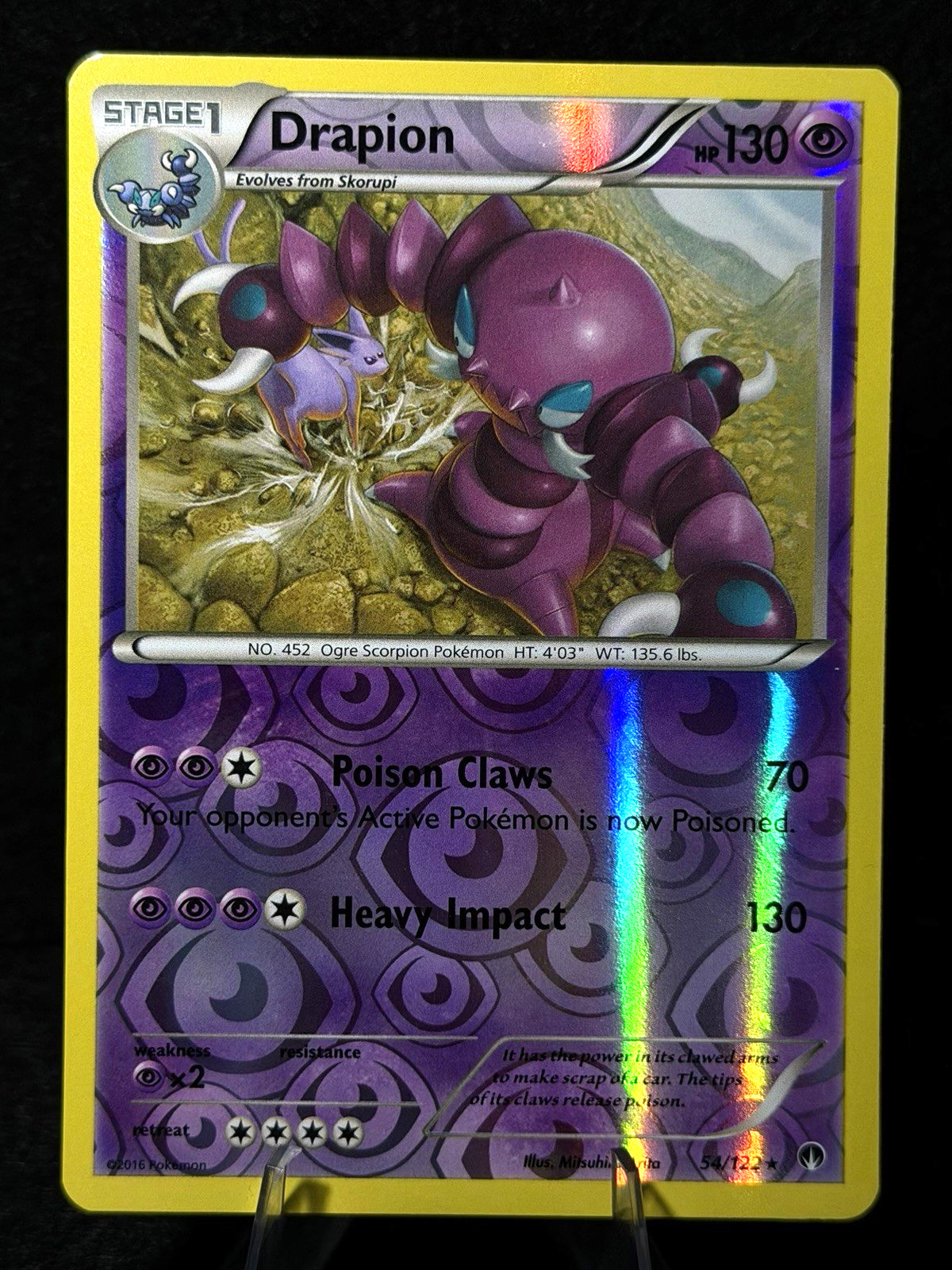 Pokemon TCG Drapion 54/122 Breakpoint Reverse Holo NM