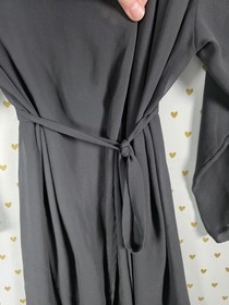 Victorias Secret Black sheer sexy flowy robe cover up wrap kimono One Size OSFA