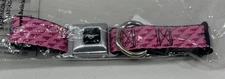 Ford Mustang Pink Dog Collar by BuckleDown Medium 11-16.5" Seat Belt Style Snap