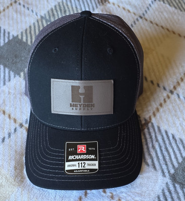 Richardson Trucker Hat Black/Gray Adjustable Mesh Back Workwear Patch One Size