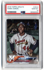 2018 Topps Update HANK AARON Milwaukee Braves #US44 Legend Variation SP PSA 10