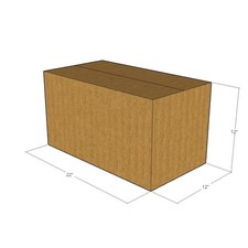 20 22x12x12 Kraft Brown Corrugated Shipping Boxes 32 ECT Single-Wall New