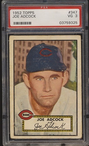 Joe Adcock #347 1952 Topps card