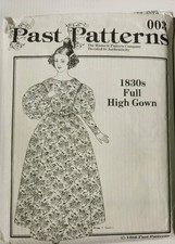 Past Patterns 003 Full High Gown 1830s Uncut 1986 Vintage 1986
