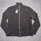 John Varvatos Men's Medium Black Cordeiro Jacket Zip Up Mock Neck Classic Preppy