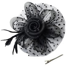 Kentucky Fascinators Hats for Women, Tea Party Headwear Mesh Flower Feather Head