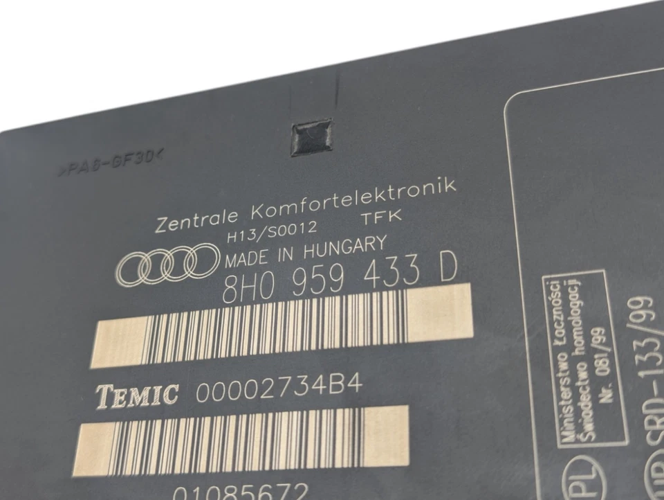 Modulo comfort Audi A4 cabriolet 8H0959433D 0000734B4 - Immagine 2 di 3