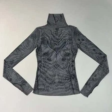 AFRM Zadie Turtleneck Pullover w/Thumb Holes Women's XS Noir Tarot Card AET02810