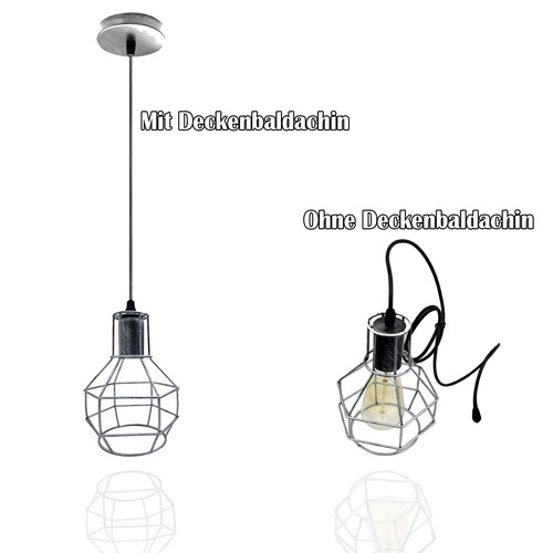 Lámpara Colgante Retro Vintage Metal E27 1M Ajustable Lámpara Colgante Lámpara de Techo - Imagen 28 de 32