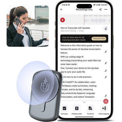 AI Voice Recorder Tranlator 58 Languages Transcription Summarization APP Control - Picture 4 of 29