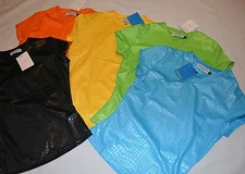 THE WORKS -ENGLAND RETRO/VINATGE COLOURFUL CROPPED V NECK TOP/BLOUSE Sizes: XS/S