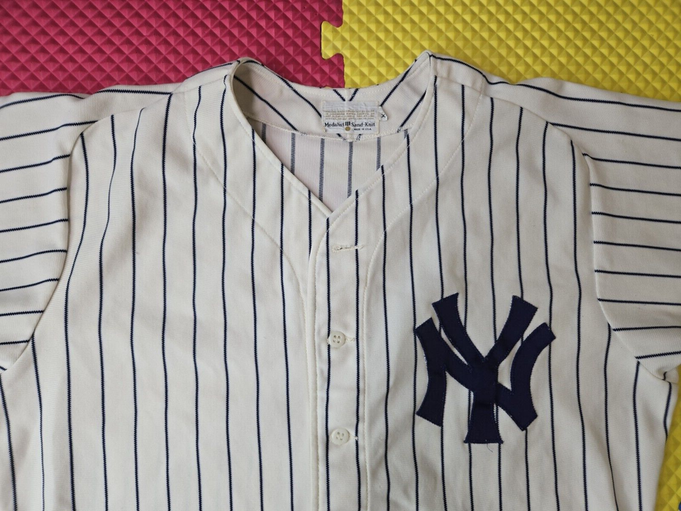 Sand Knit Medalist Vintage 60s 70s New York Yankees Pinstripe Jersey