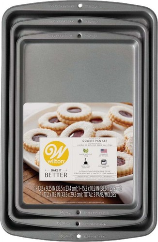 Bake It Better Non-Stick Cookie Sheet Pan Bakeware Set 3-Piece - Picture 2 of 9