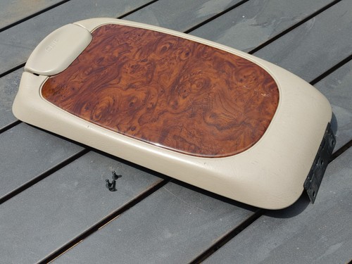 1999-2007 FORD EXCURSION SUPER DUTY CENTER CONSOLE LID ARMREST TAN WOODGRAIN OEM - Picture 2 of 13