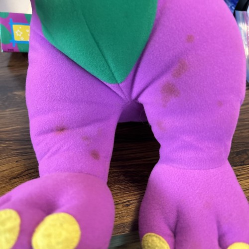 VTG 1992 Talking Barney Plush Playskool Box Purple Dinosaur Stuffed Animal PBS - Picture 18 of 24
