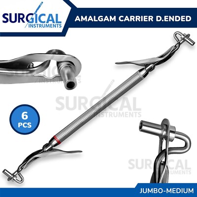 6 Pcs Amalgam Carrier Double Ended Medium / Jumbo with Color Bands German Grade