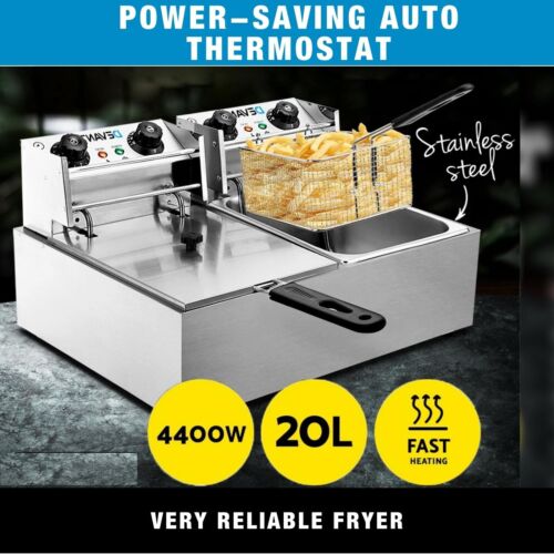 Truvana Electric Commercial Deep Fryer Twin Frying Basket Chip Cooker Kitchen - Picture 6 of 12