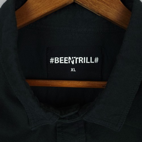 BEEN TRILL Shirt Mens XL Black Brushed Cotton Button Up Embroidered #BEENTRILL# - Picture 3 of 13