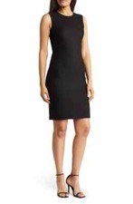 NEW St. John Collection Shine Float Knit Dress in Black in Black Size 8 DD327