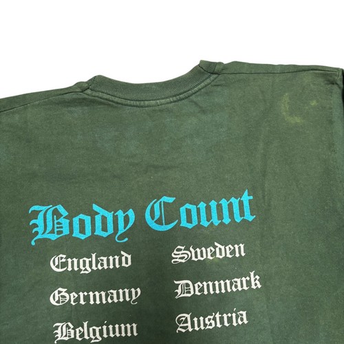 Vintage Body Count Shirt XL Green Long Sleeve Ice T 90s Single Stitch Band Tee - Picture 14 of 16
