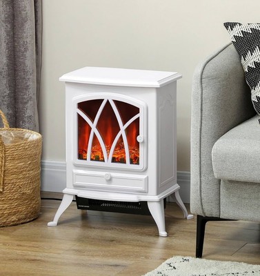 HOMCOM Elektroheizung mit realistischem Flammeneffekt, 2000W Tragbarer Kamin