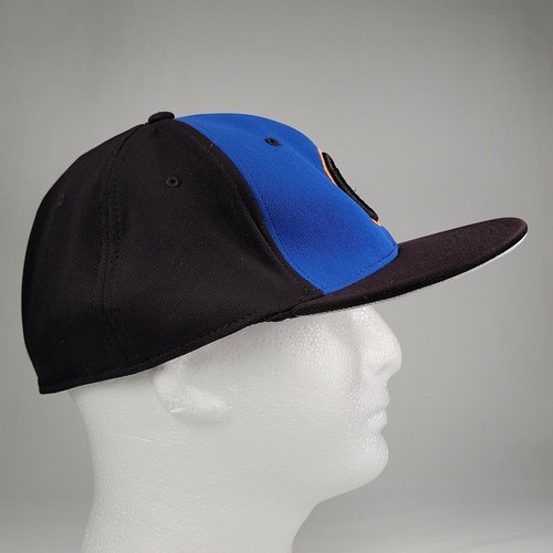 Baseball "C" Cleveland Flatbill Fitted Hat Cap Size L/XL OC Sports Blue Black - Picture 6 of 12