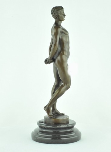 Statue Sculpture Athlete Sexy Style Art Deco Style Art Nouveau Bronze massif Sig - Imagen 11 de 12