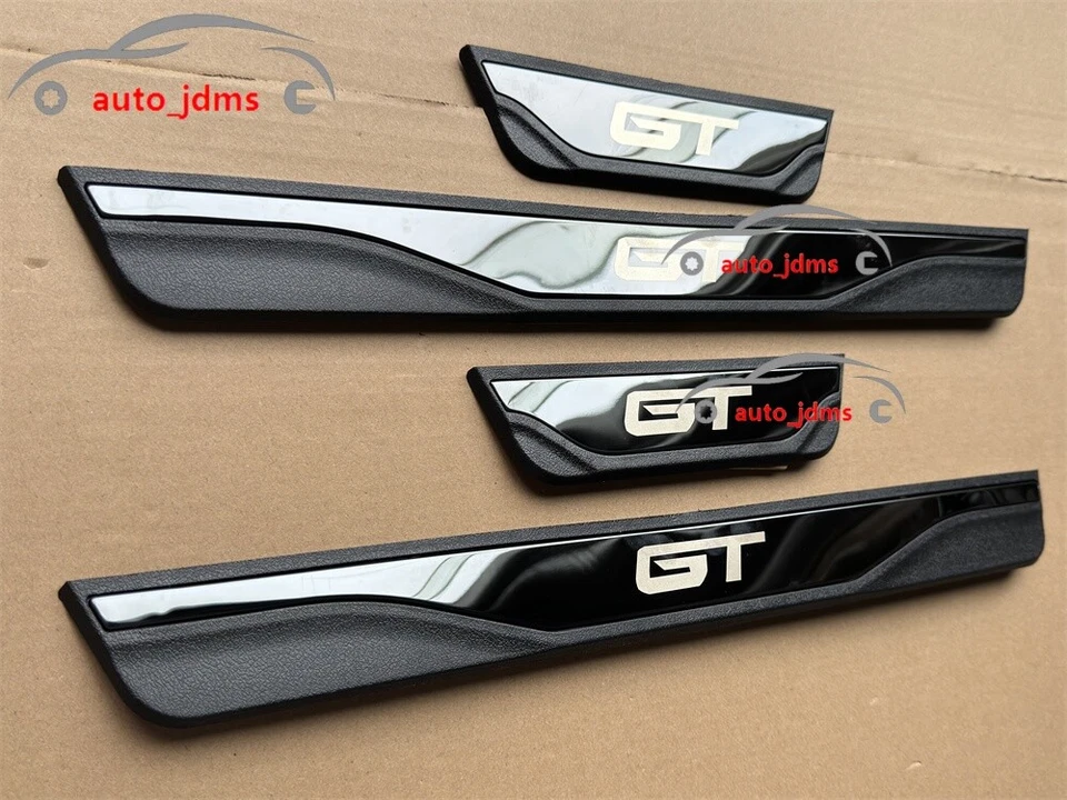 Protector de peldaños de panel de cubierta de umbral de puerta de coche negro X4 para Hyundai Elantra GT Foto 4 de 4