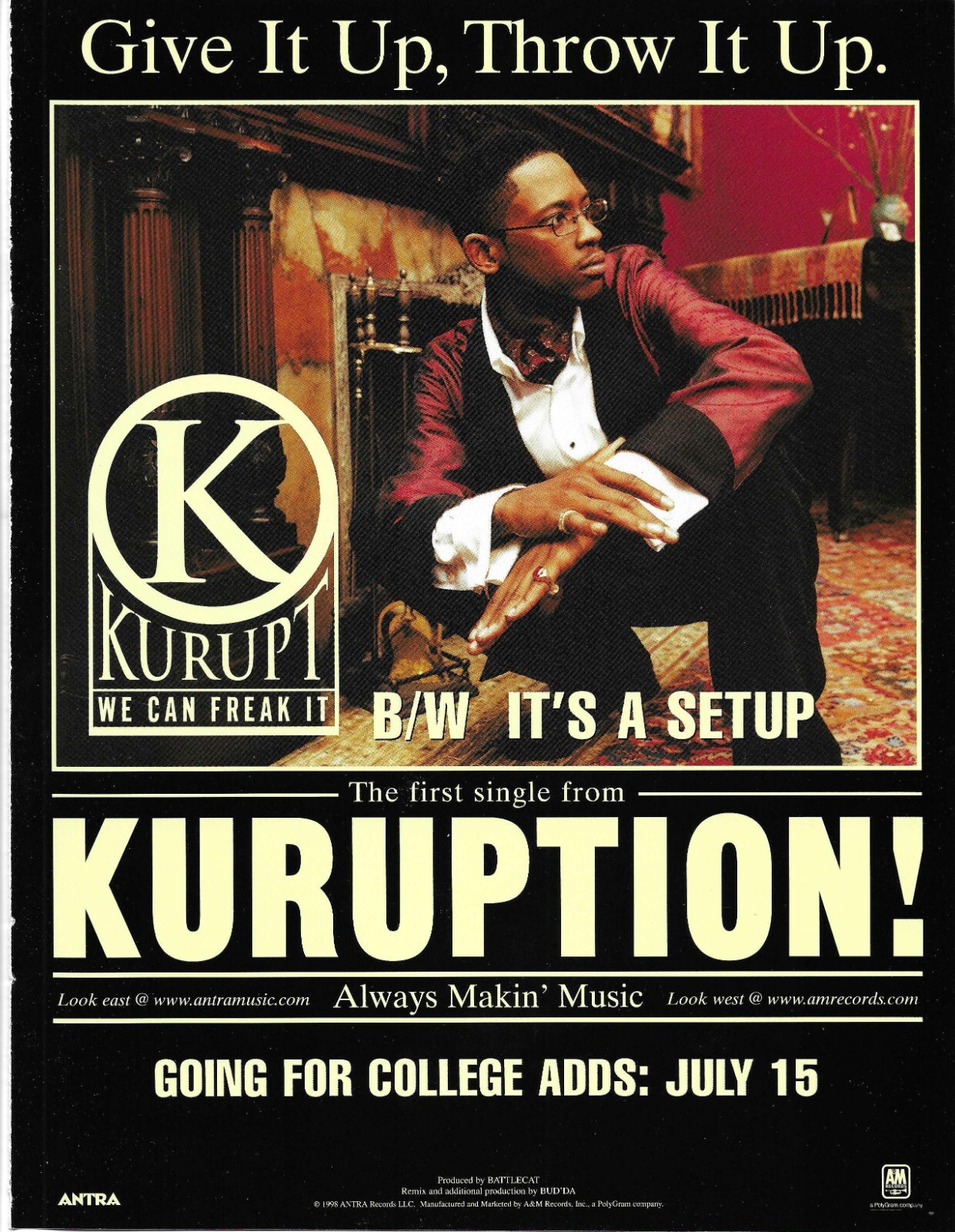 KURUPT Vintage We can 1998 PROMO TRADE AD Poster for Kuruption MINT 8.5x11
