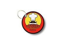 Keychain Round Printed Double Sided Pizza Chef