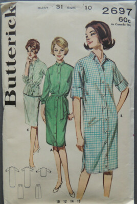 butterick shirt dress pattern Butterick Sewing pattern 3737 shirt dress drop waist size 10