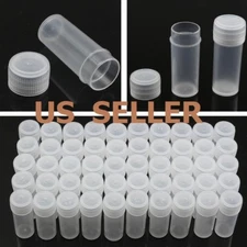 50Pcs 5g Volume Plastic Sample Bottle 5ML Small Bottle Vial Storage Container