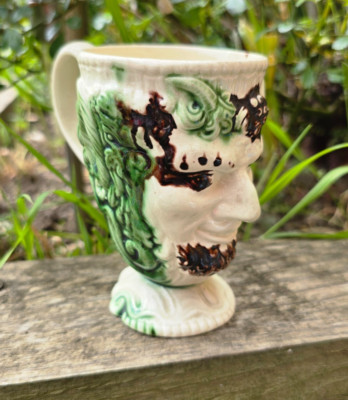 Antiker englischer Creamware Satyr Maskenkrug Staffordshire um 18. Jahrhundert - Whieldon Wood