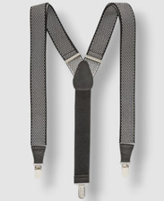 Club Room Men's Black Diamond Elastic Stretch Metal Clip-ON Suspenders