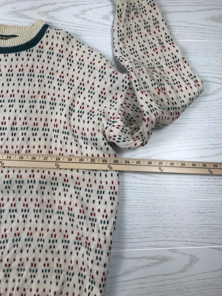 Suéter de Navidad American Eagle vintage para hombre M rojo verde blanco algodón Ramie Foto 4 de 4