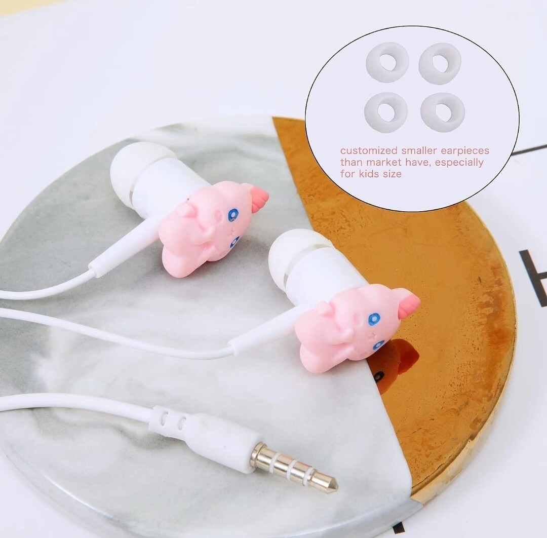 Kids Earbuds 2 pack Unicorn Earbuds for Kids Cute in-Ear Headphones with Keyc...