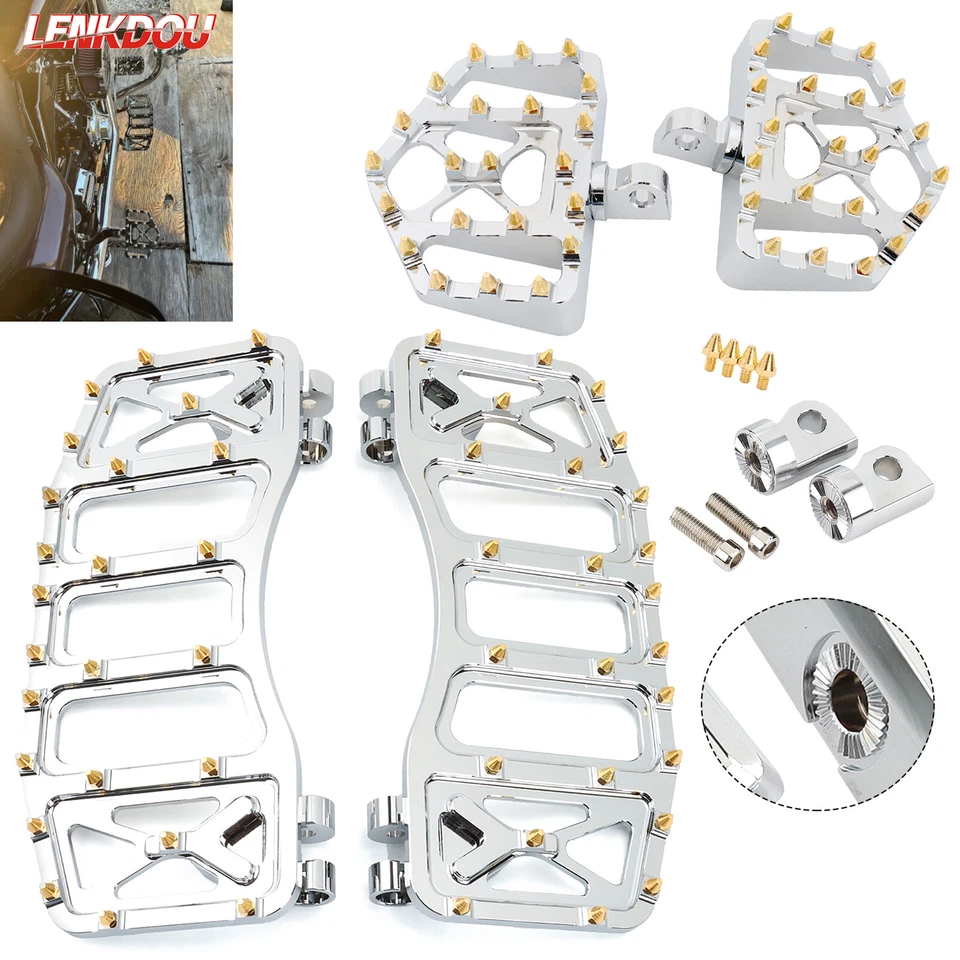 For Harley MX Floorboards Footboards Brake Pedal Touring Street Glide Road Glide - Image 2 of 4